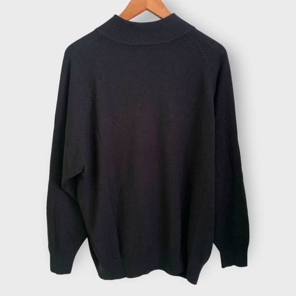 Vintage 80s Black Mock Neck Sweater - Picture 2 of 5
